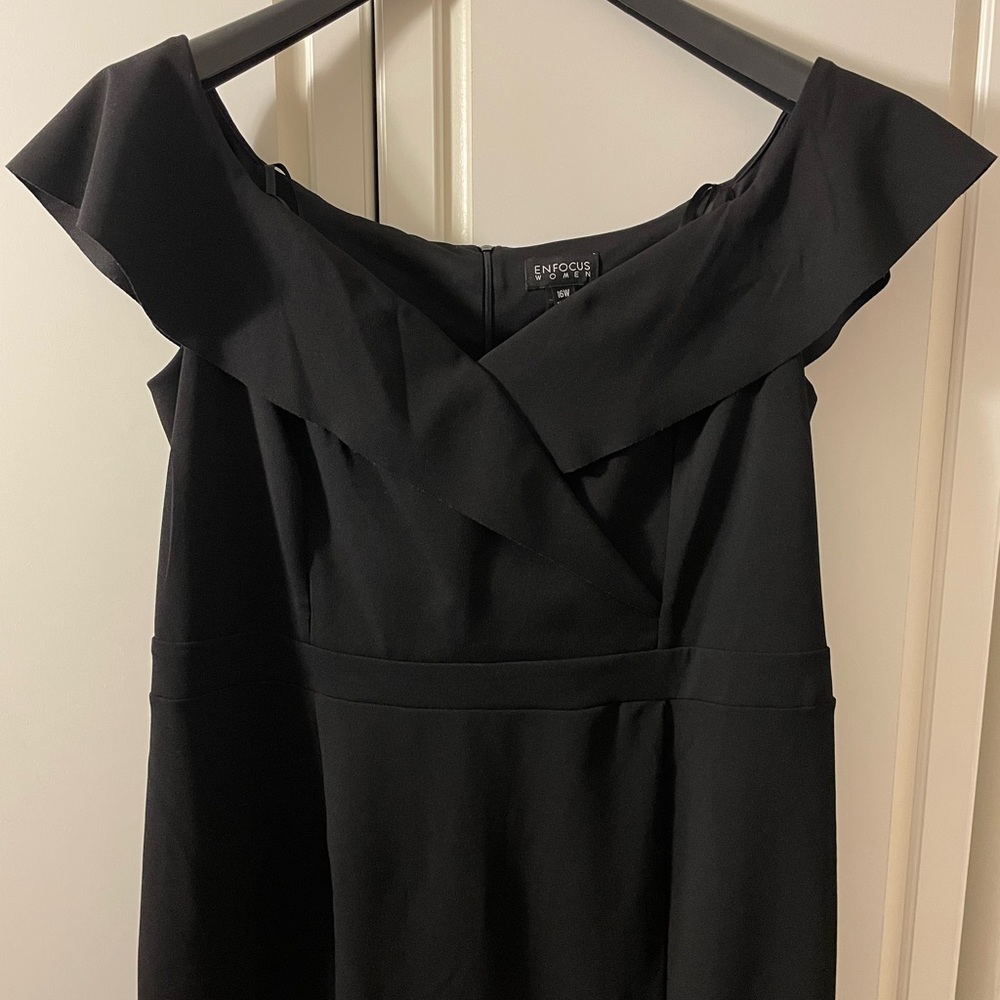 Black off shoulder long evening dress